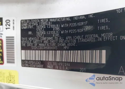 2017 Toyota Sienna Xle 8 Passenger из США, поврежденный, VIN 5TDYZ3DCXHS894645